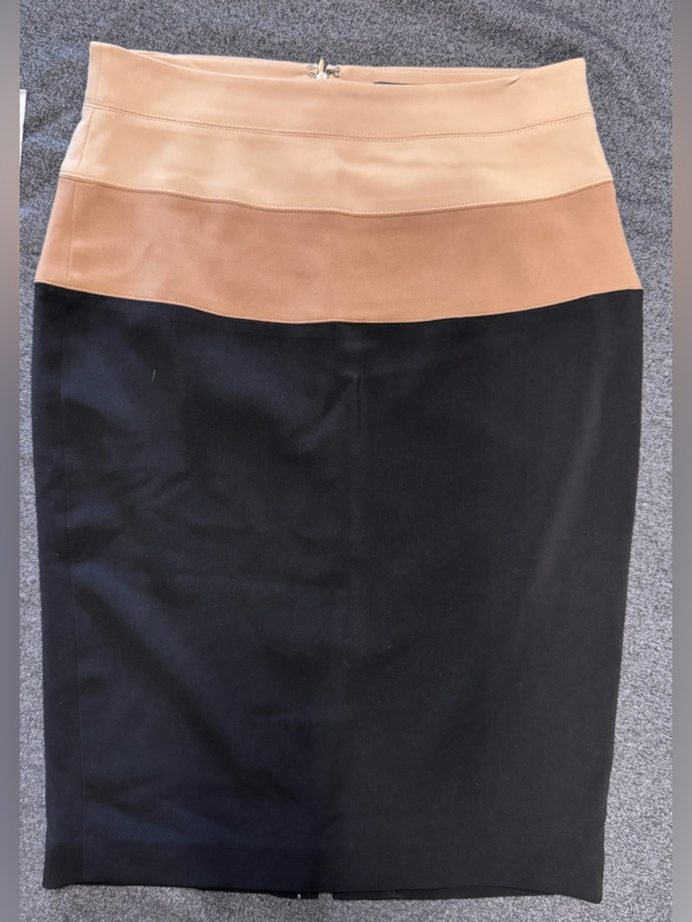 Ann Taylor Black and Tan Two-Tone Pencil Skirt